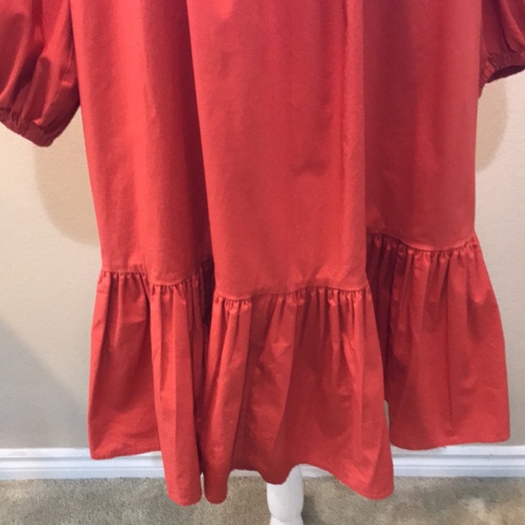 INC International Concepts 97% Cotton Mini Dress w/Puffed Sleeves Ruffle Hem-M - Picture 4 of 14